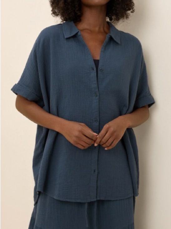 Pact Tops - Pact Organic cotton Coastal Double Gauze Oversized Shirt size M/L